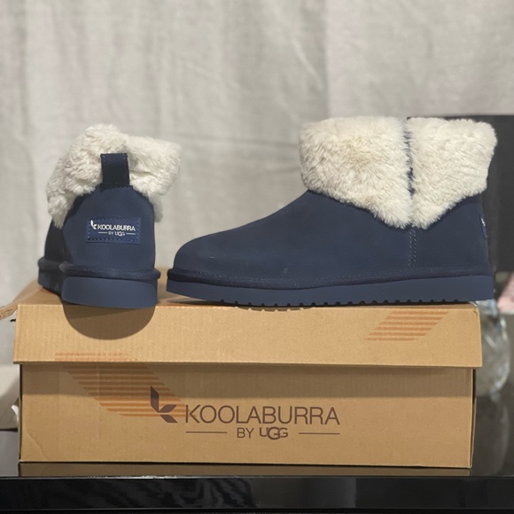 New WOMENS SIZE 6 INSIGNIA BLUE KOOLABURRA UGG AUBREI MINI SUEDE BOOTS - Picture 7 of 8